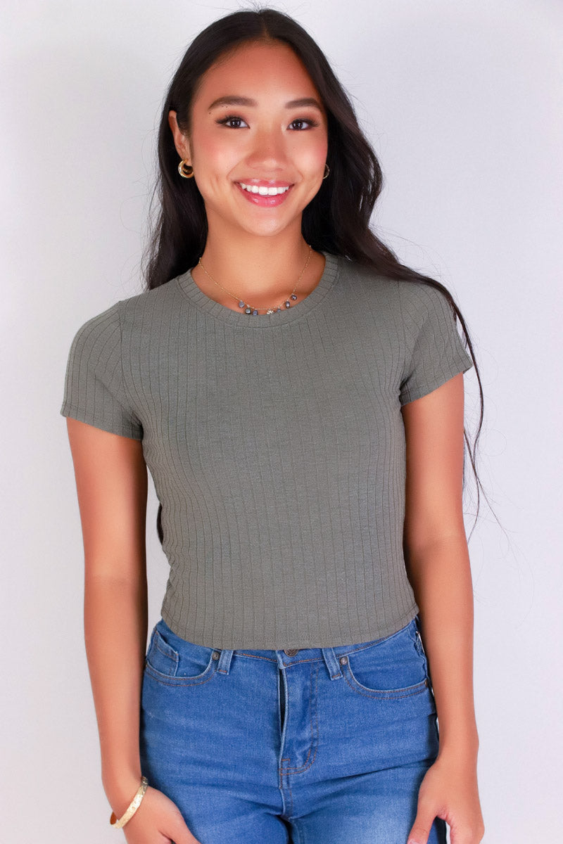 Jeans Warehouse Hawaii - S/S SOLID BASIC - THE EVERYDAY CROP TOP | By CRESCITA APPAREL/SHINE I