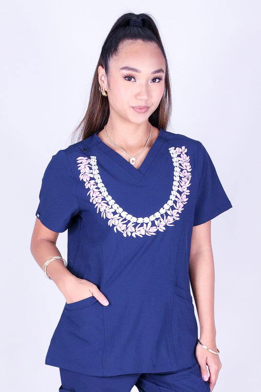 HONOHONO LEI SCRUB TOP