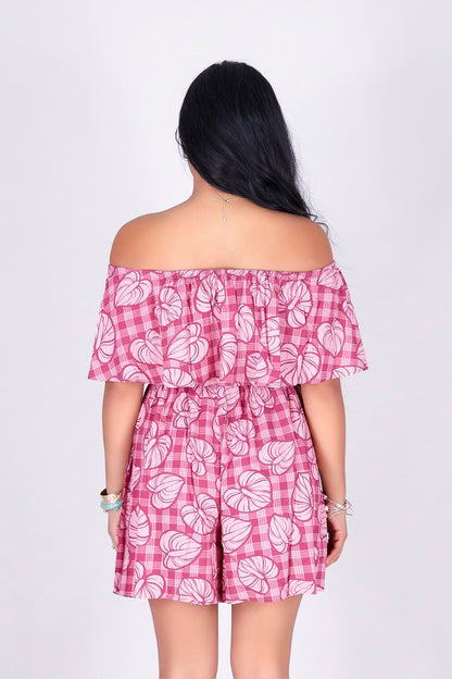 ANTHURIUM PALAKA OFF SHOULDER ROMPER
