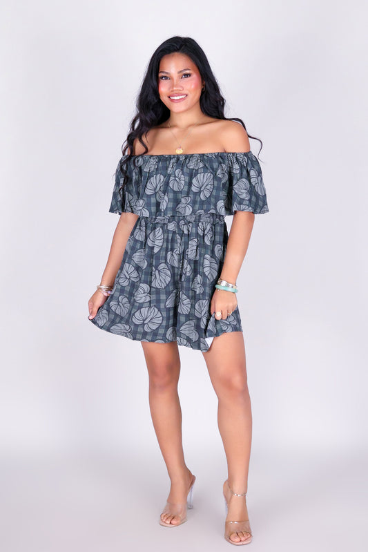 ANTHURIUM PALAKA OFF SHOULDER ROMPER