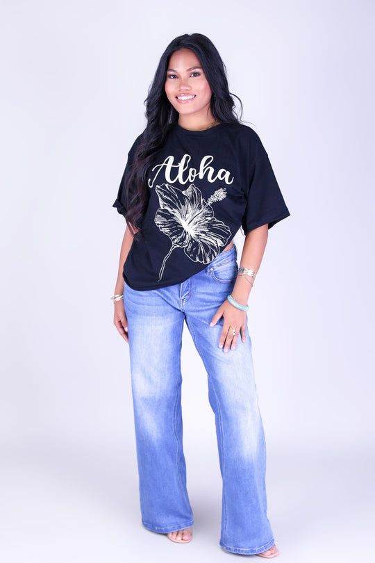 ALOHA HIBISCUS OVERSIZED TEE