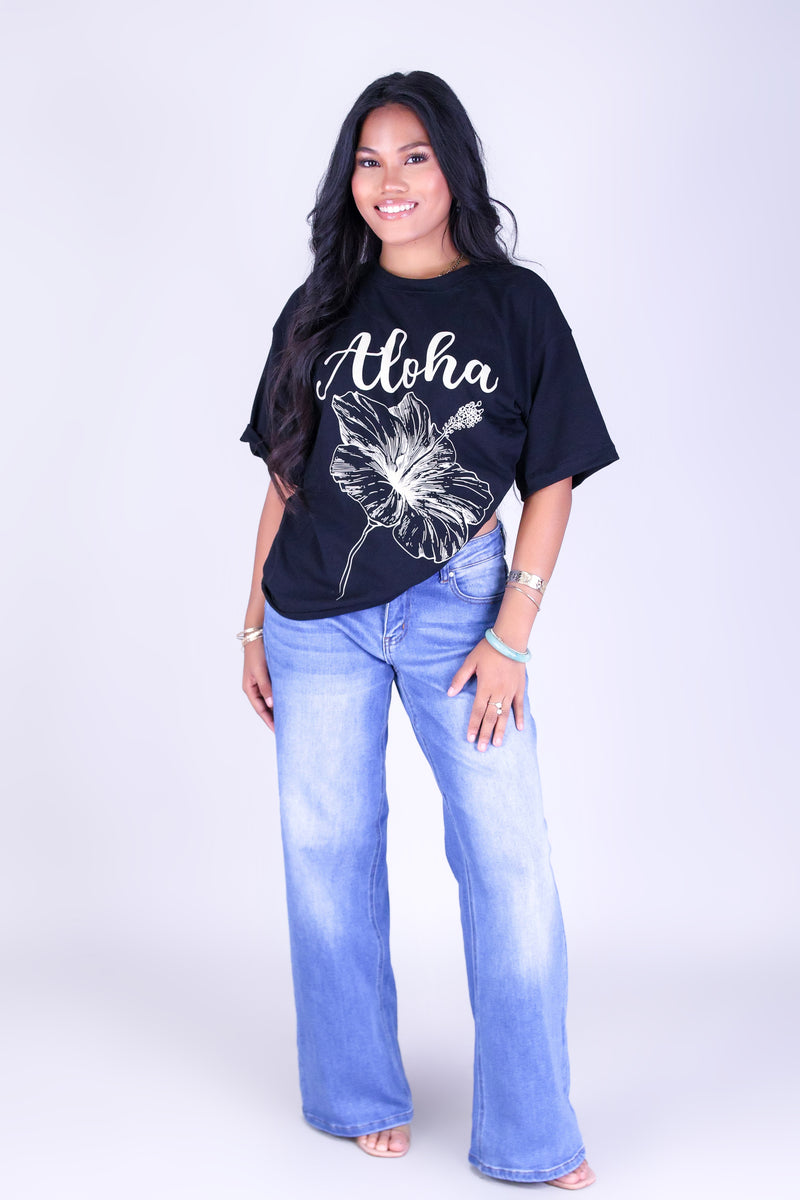ALOHA HIBISCUS OVERSIZED TEE