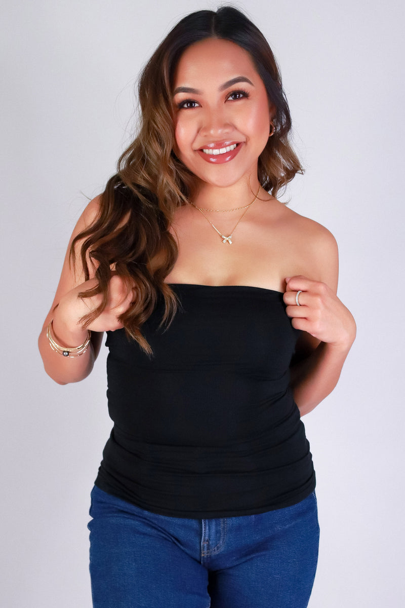 Jeans Warehouse Hawaii - S/L SOLID KNIT TOPS - CLEAN CUT TUBE TOP | By OLIVE & CO