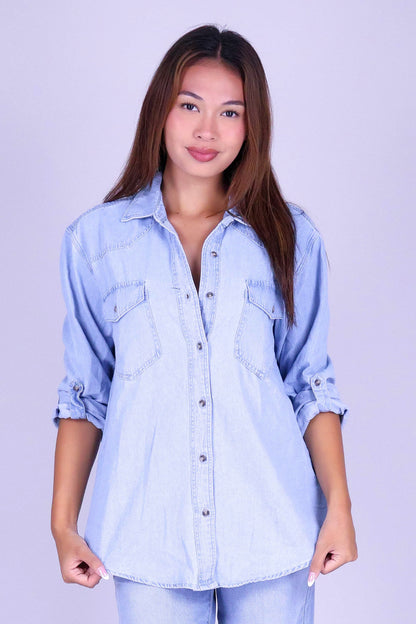 SWEET BLUE LONG SLEEVE TOP