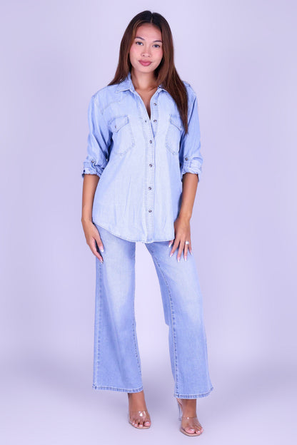 SWEET BLUE LONG SLEEVE TOP
