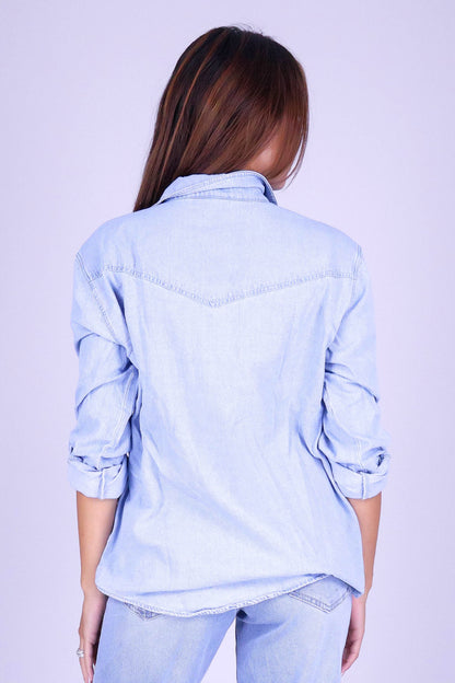 SWEET BLUE LONG SLEEVE TOP