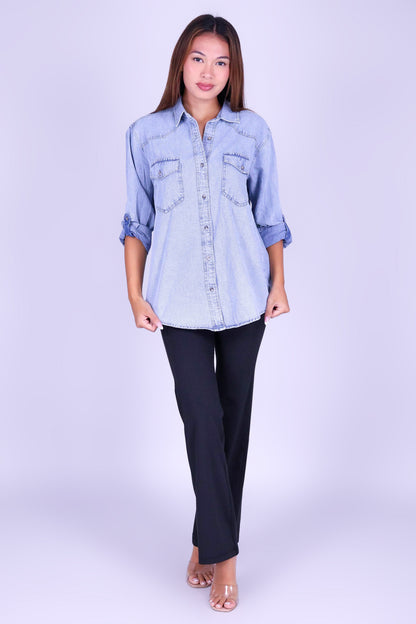 BLUE HONEY LONG SLEEVE TOP