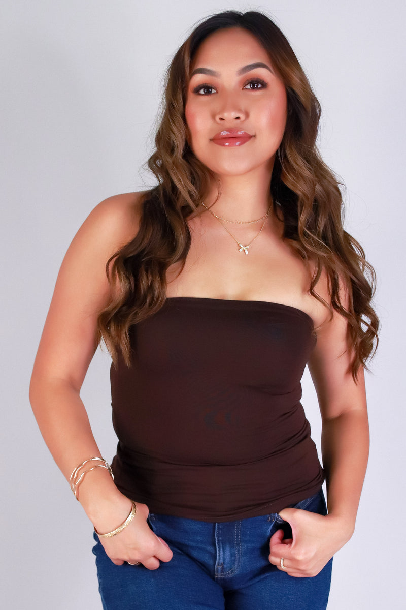 Jeans Warehouse Hawaii - S/L SOLID KNIT TOPS - CLEAN CUT TUBE TOP | By OLIVE & CO