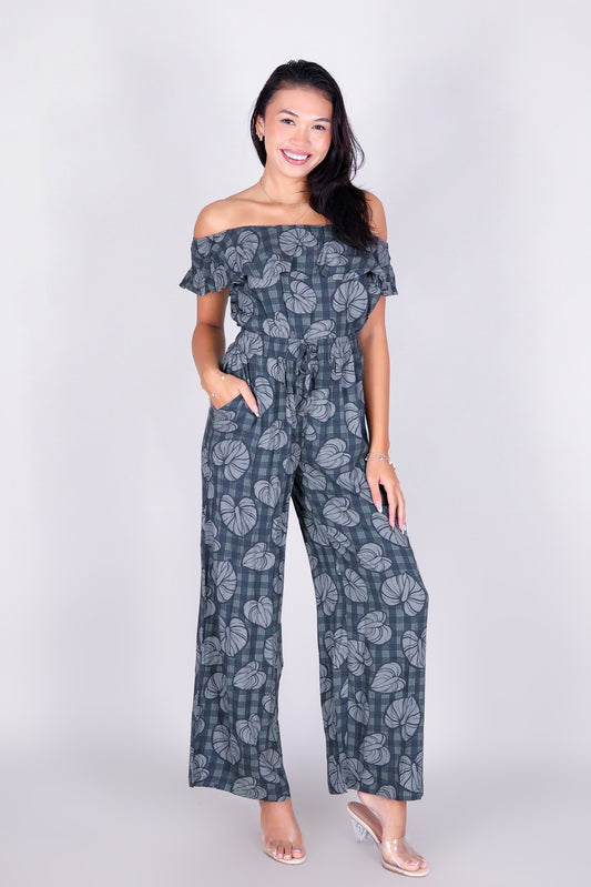 ANTHURIUM PALAKA OFF SHOULDER JUMPSUIT