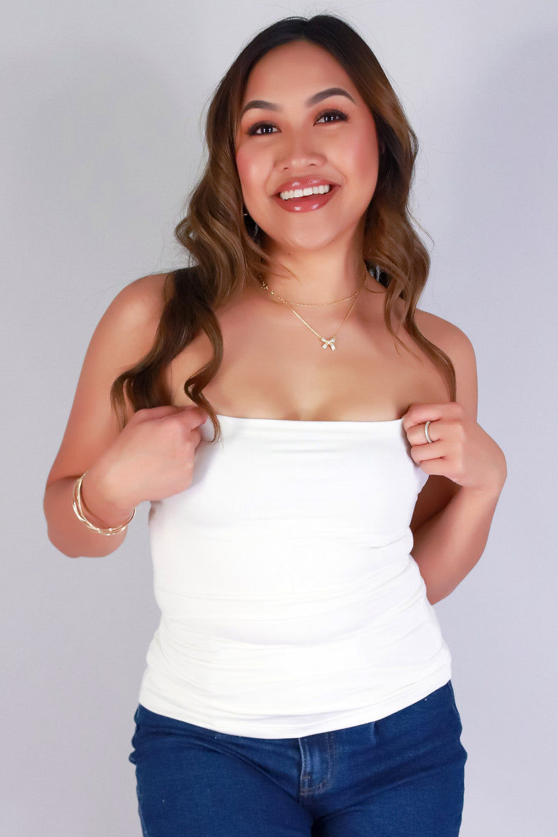 Jeans Warehouse Hawaii - S/L SOLID KNIT TOPS - CLEAN CUT TUBE TOP | By OLIVE & CO
