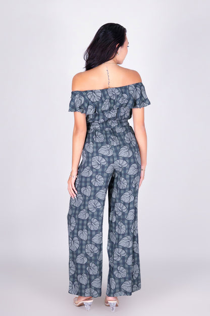 ANTHURIUM PALAKA OFF SHOULDER JUMPSUIT