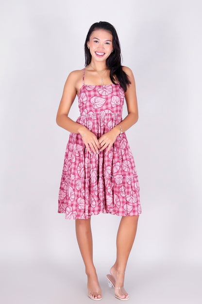 ANTHURIUM PALAKA TIERED BABYDOLL DRESS