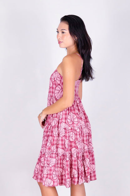 ANTHURIUM PALAKA TIERED BABYDOLL DRESS