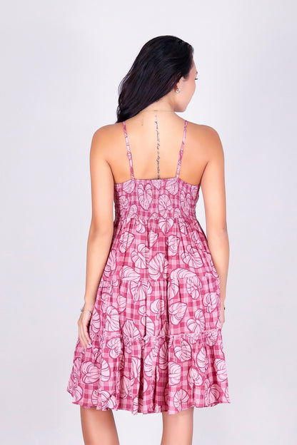 ANTHURIUM PALAKA TIERED BABYDOLL DRESS