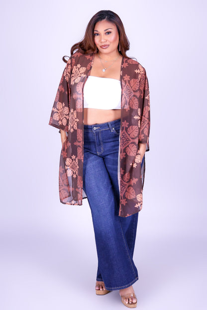 MONSTERA QUILT CHIFFON CARDIGAN