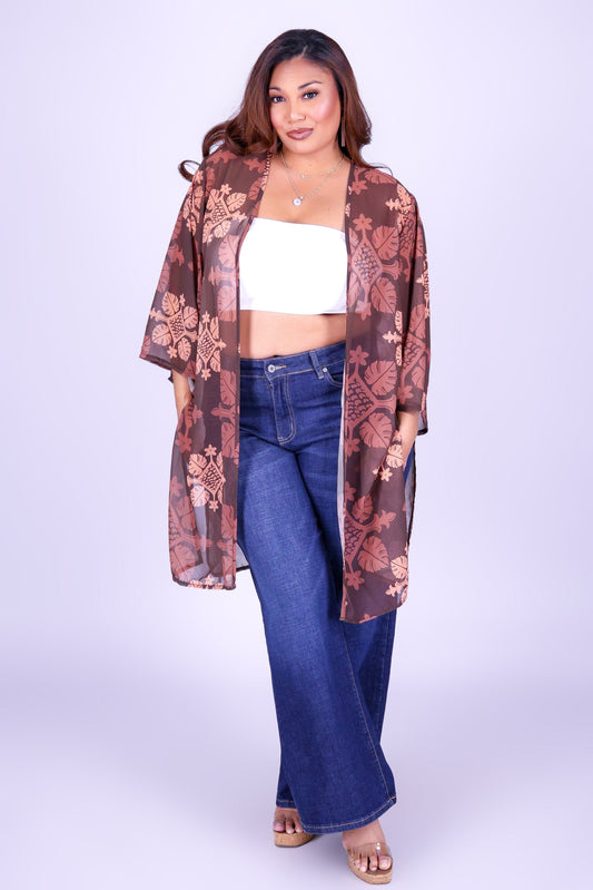 MONSTERA QUILT CHIFFON CARDIGAN