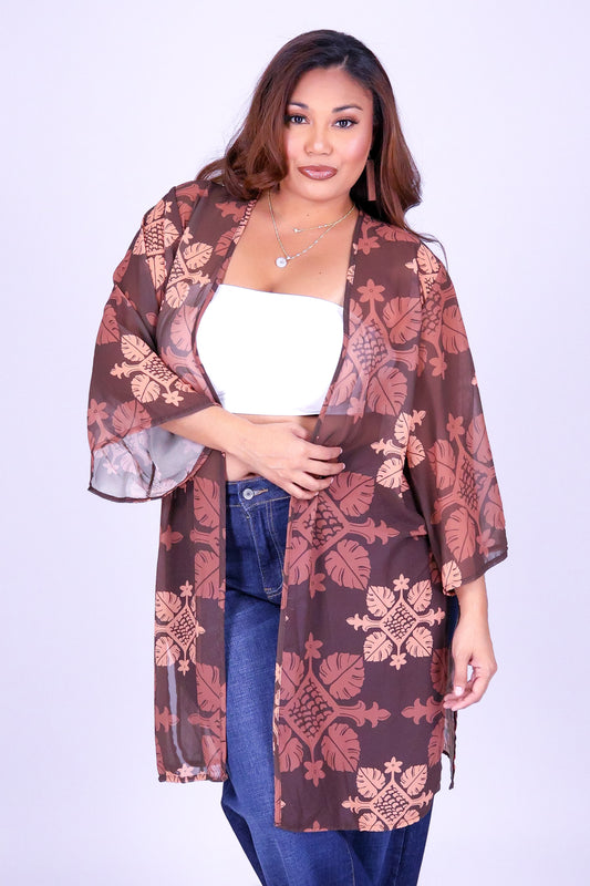MONSTERA QUILT CHIFFON CARDIGAN