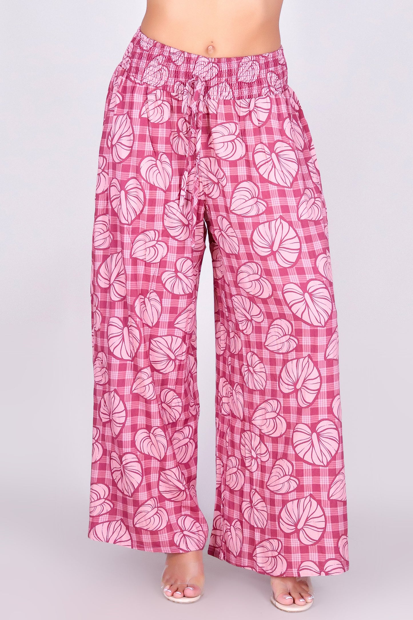 ANTHURIUM PALAKA SMOCKED WAIST PANTS