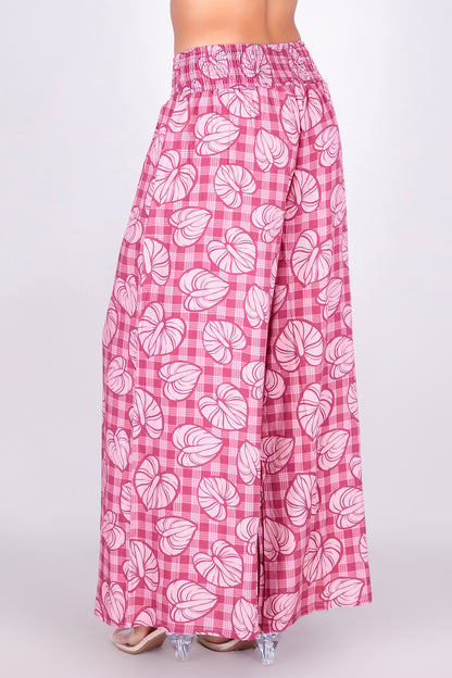 ANTHURIUM PALAKA SMOCKED WAIST PANTS