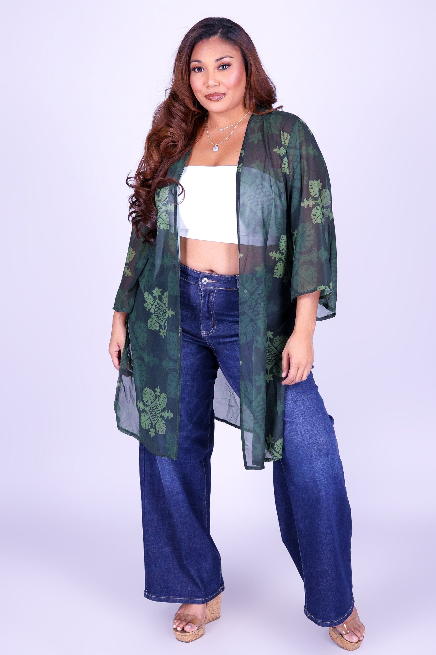 MONSTERA QUILT CHIFFON CARDIGAN