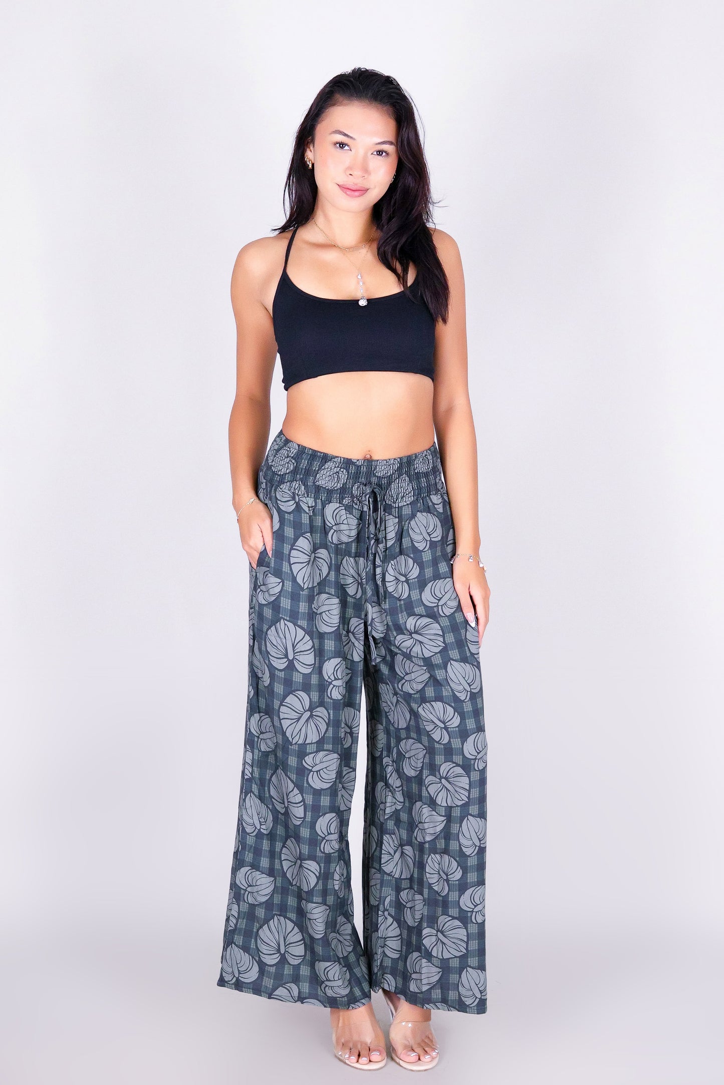 ANTHURIUM PALAKA SMOCKED WAIST PANTS