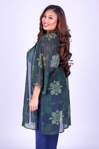 MONSTERA QUILT CHIFFON CARDIGAN