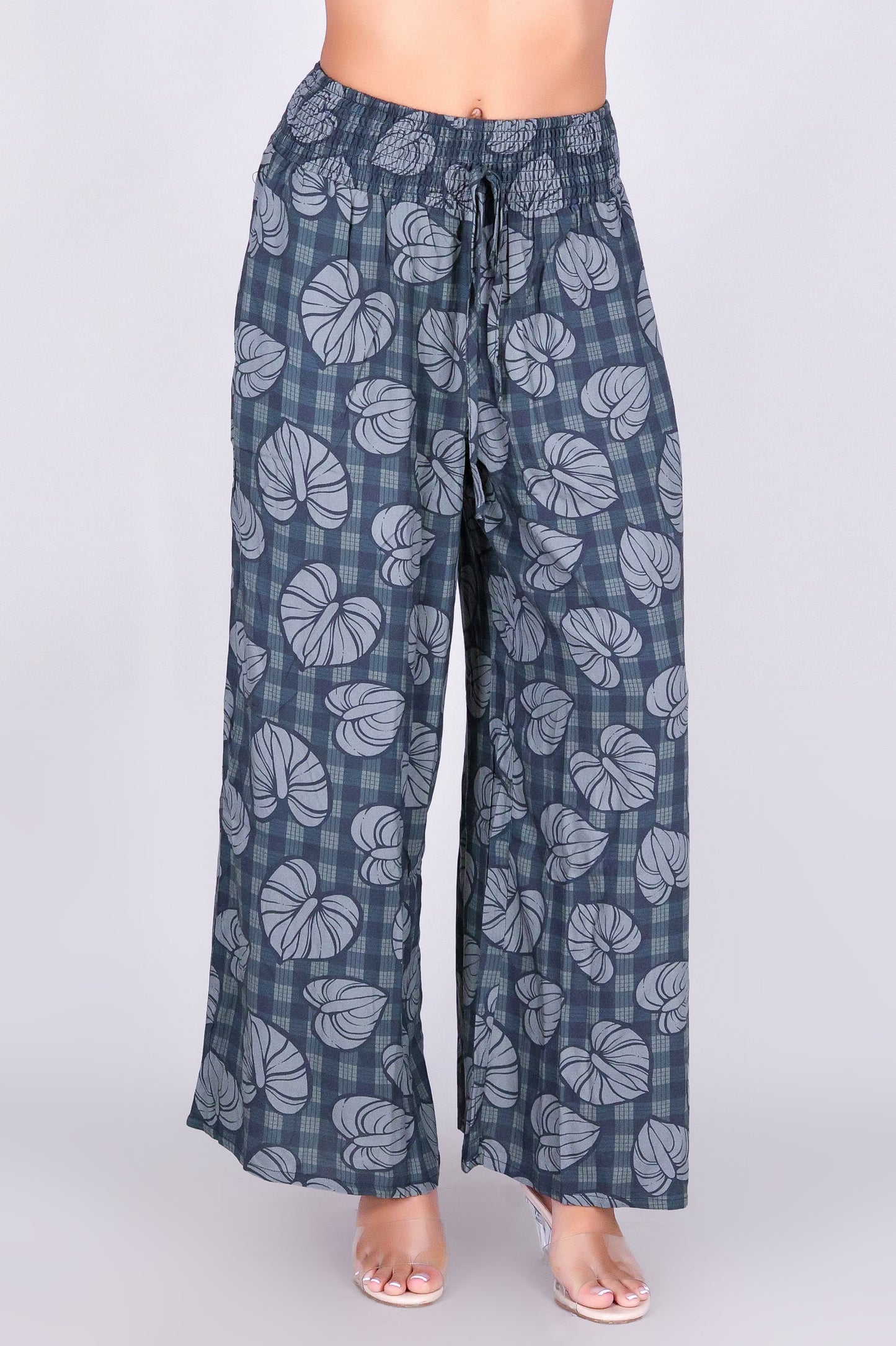 ANTHURIUM PALAKA SMOCKED WAIST PANTS