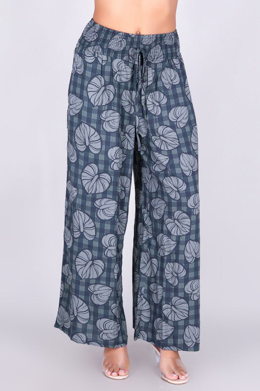 ANTHURIUM PALAKA SMOCKED WAIST PANTS