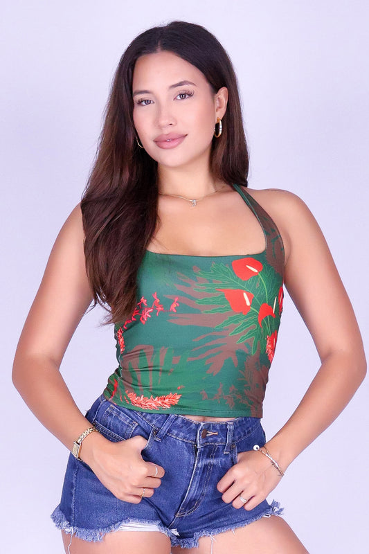 LUANA CROP HALTER TOP