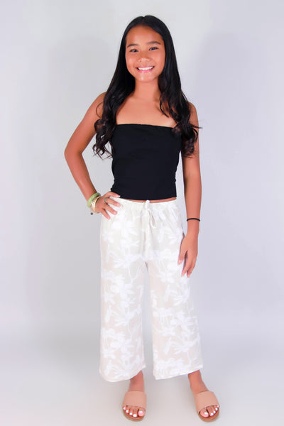 Jeans Warehouse Hawaii - BOTTOMS 2-16 - PLUMERIA TREE PANTS | KIDS SIZE 2-16 | By LUZ