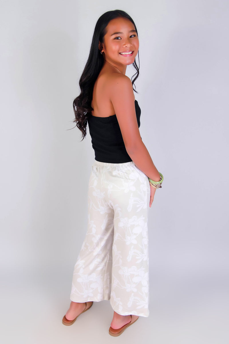 Jeans Warehouse Hawaii - BOTTOMS 2-16 - PLUMERIA TREE PANTS | KIDS SIZE 2-16 | By LUZ