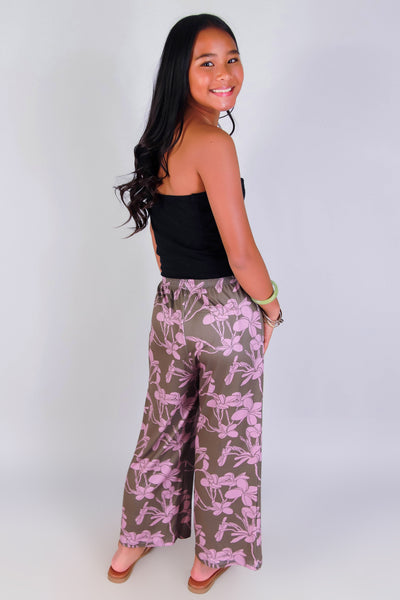 Jeans Warehouse Hawaii - BOTTOMS 2-16 - PLUMERIA TREE PANTS | KIDS SIZE 2-16 | By LUZ