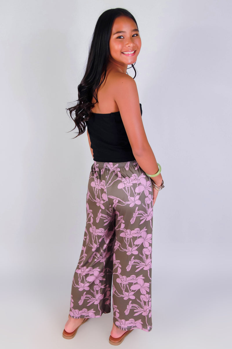 Jeans Warehouse Hawaii - BOTTOMS 2-16 - PLUMERIA TREE PANTS | KIDS SIZE 2-16 | By LUZ