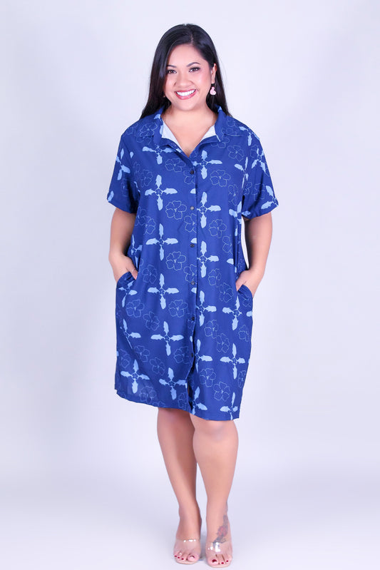 ULUA QUILT BUTTON DOWN DRESS