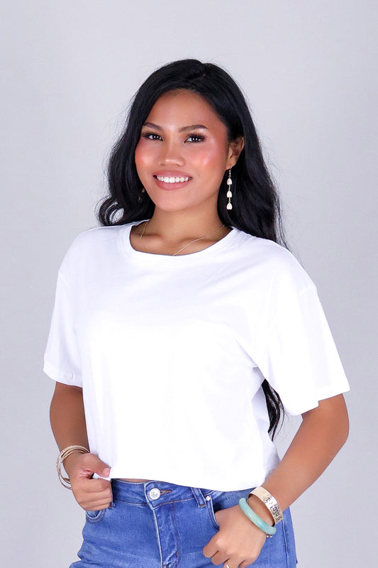 ALL FOR ME CROP OVERSIZED TEE