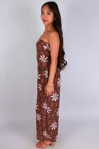 Jeans Warehouse Hawaii - PRINT CASUAL JUMPSUITS - TIARE SHELL TIE BACK JUMPSUIT | By LUZ