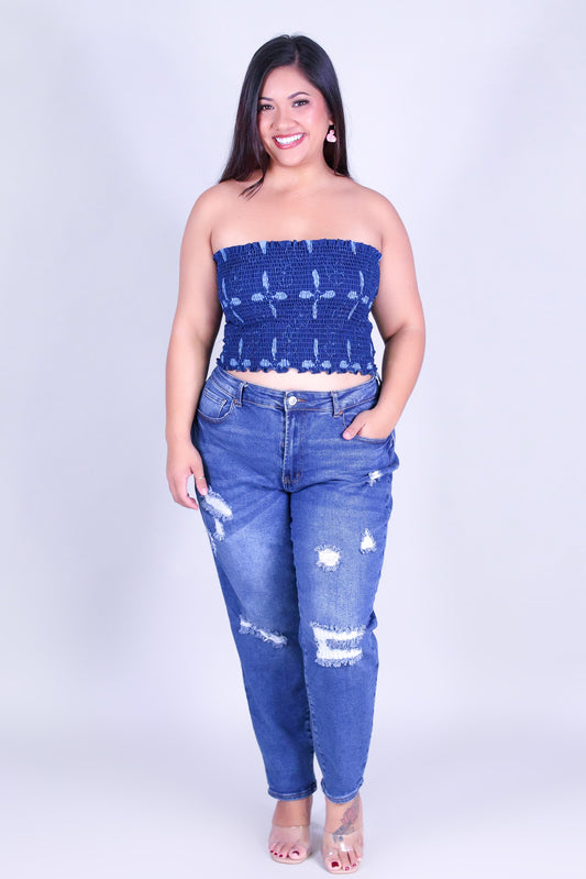 ULUA QUILT SMOCKED TUBE TOP