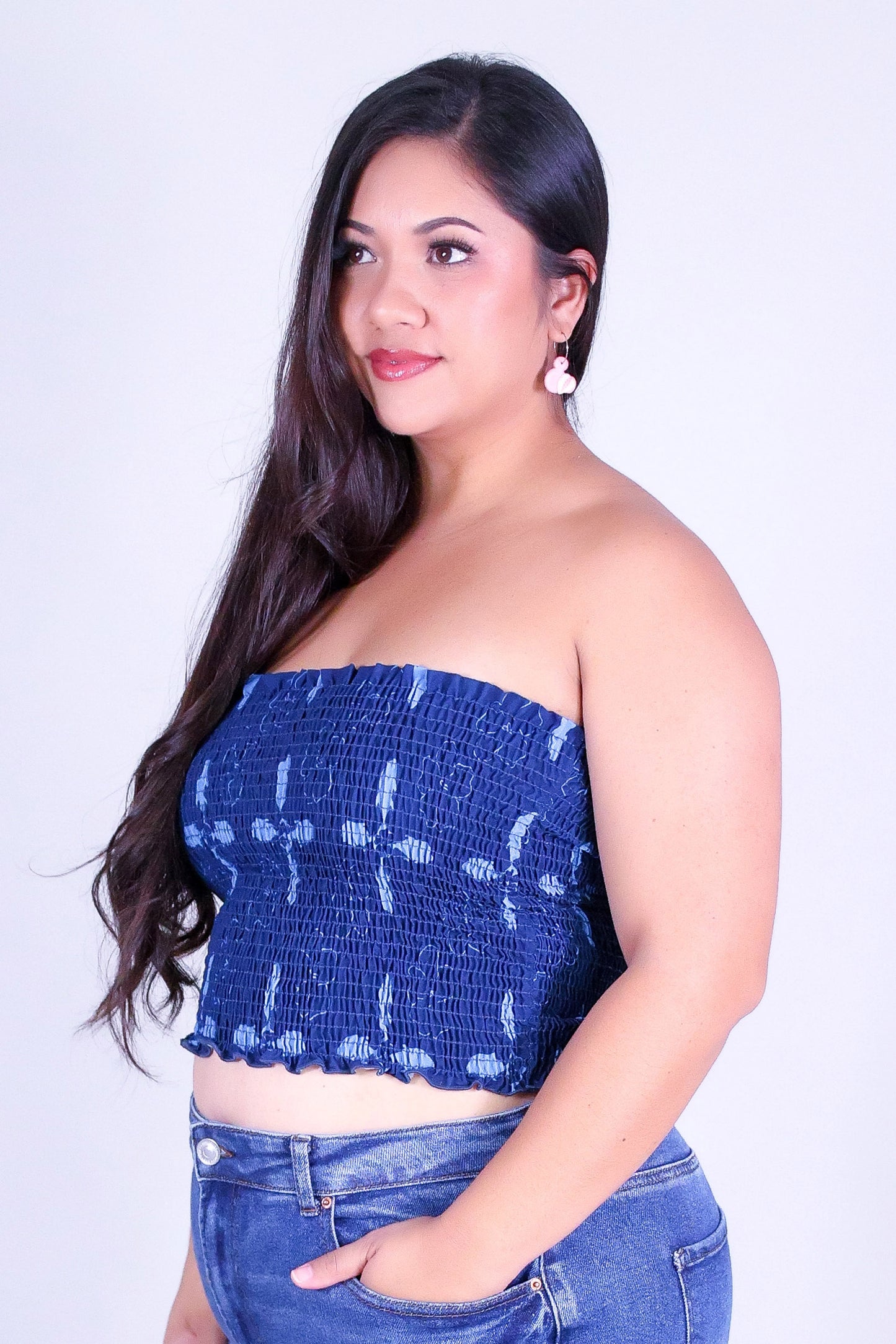 ULUA QUILT SMOCKED TUBE TOP