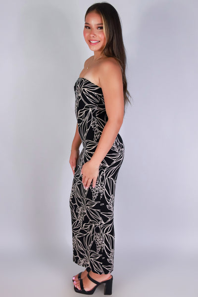 Jeans Warehouse Hawaii - TUBE LONG PRINT DRESSES - OUTLINE IN BLOOM TUBE DRESS | By PAPERMOON/ B_ENVIED