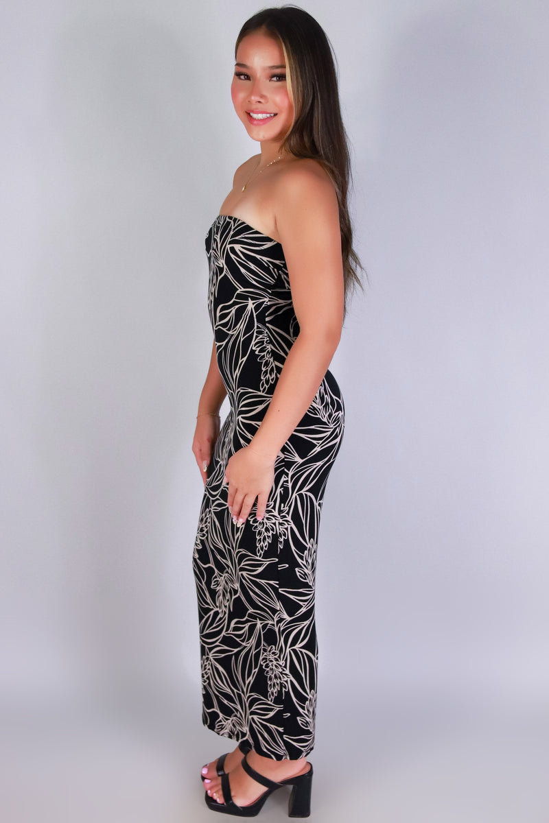 Jeans Warehouse Hawaii - TUBE LONG PRINT DRESSES - OUTLINE IN BLOOM TUBE DRESS | By PAPERMOON/ B_ENVIED