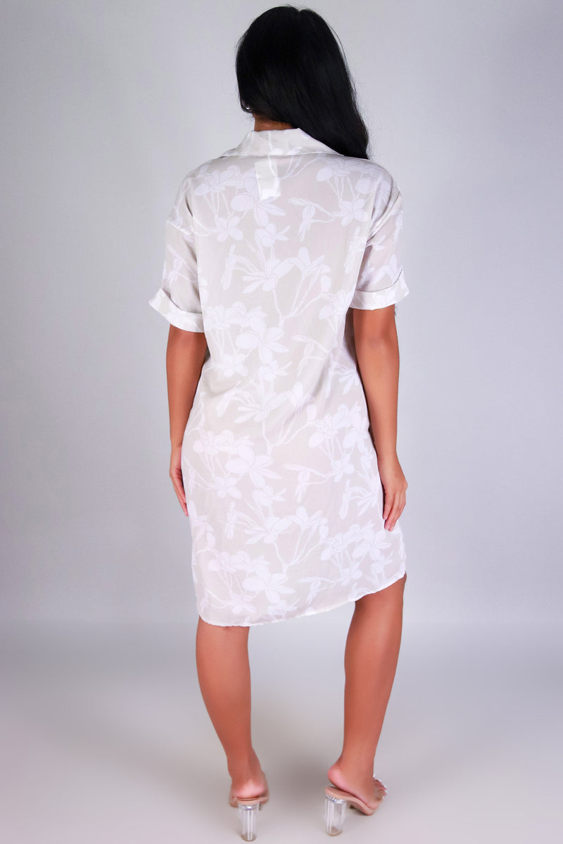 PLUMERIA TREE BUTTON DOWN DRESS