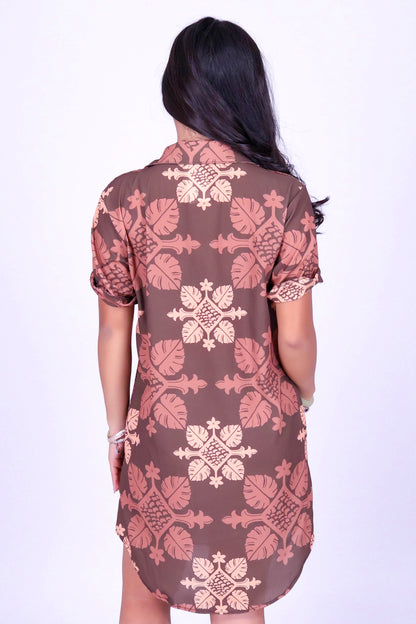 MONSTERA QUILT BUTTON DOWN DRESS | KIDS SIZE 2-16
