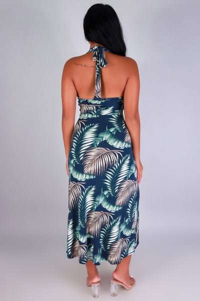 ISLAND EDGE MAXI HALTER DRESS