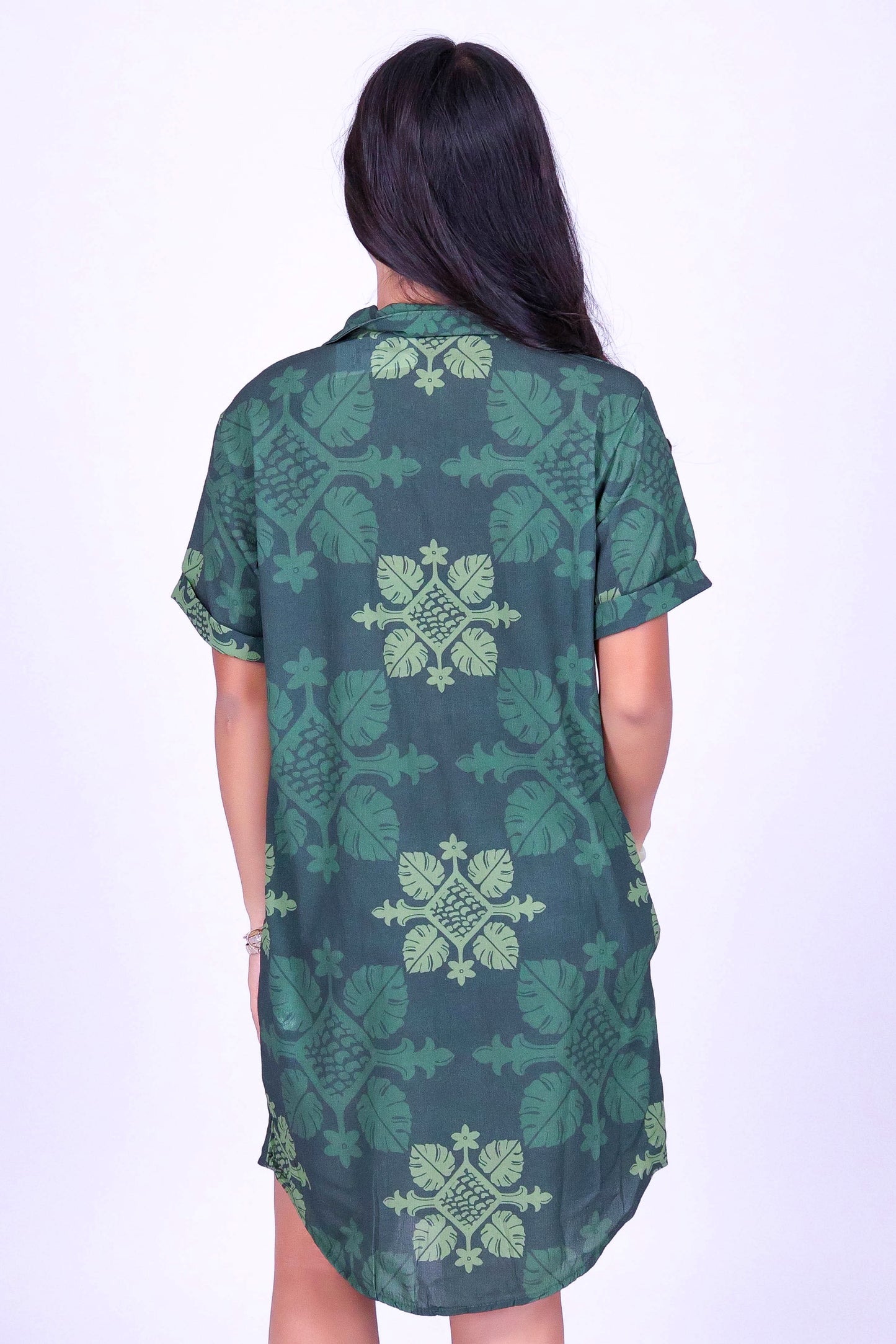 MONSTERA QUILT BUTTON DOWN DRESS | KIDS SIZE 2-16