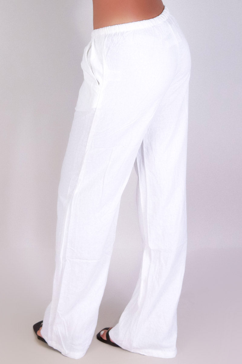 Jeans Warehouse Hawaii - SOLID WOVEN PANTS - BAHAMA GLOW LINEN PANTS | By STYLE MELODY