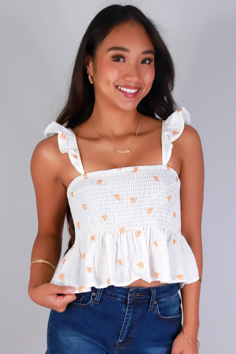 Jeans Warehouse Hawaii - TANK PRINT WOVEN CASUAL TOPS - PETAL DARLING BABYDOLL TOP | By PAPERMOON/ B_ENVIED