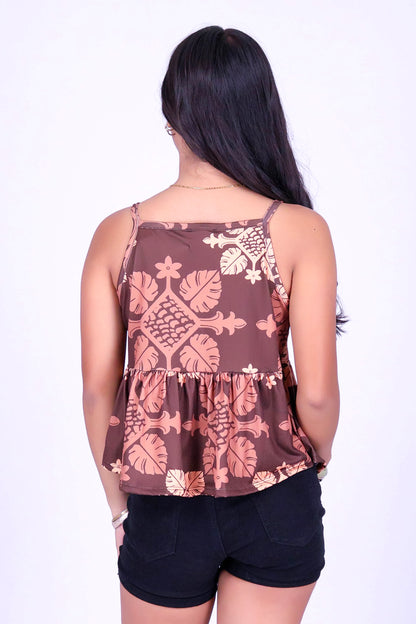 MONSTERA QUILT PEPLUM TOP | KIDS SIZE 2-16