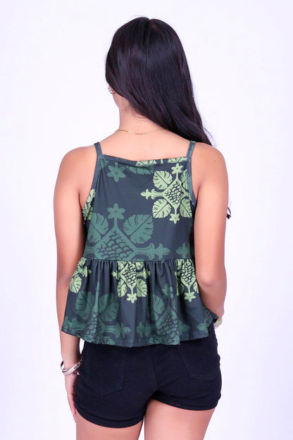 MONSTERA QUILT PEPLUM TOP | KIDS SIZE 2-16