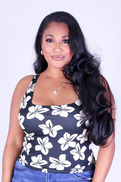 PLUMERIA SQUARE NECK TOP