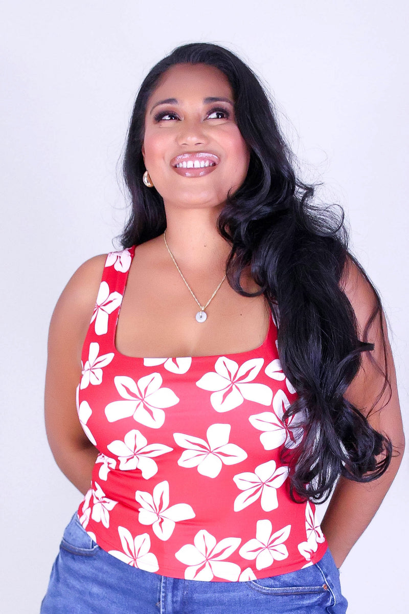 PLUMERIA SQUARE NECK TOP